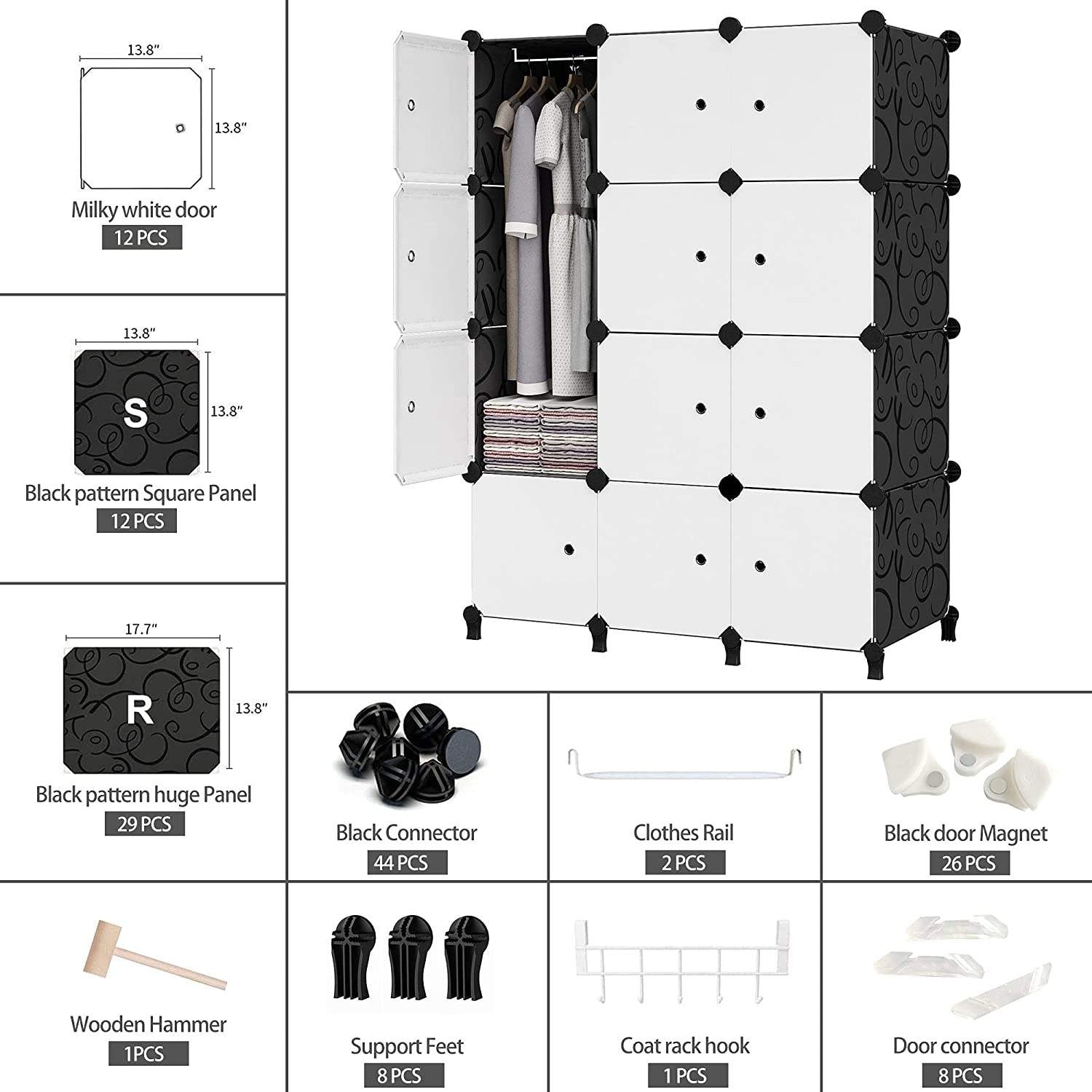 Armario Organizador 4x3 con Perchero